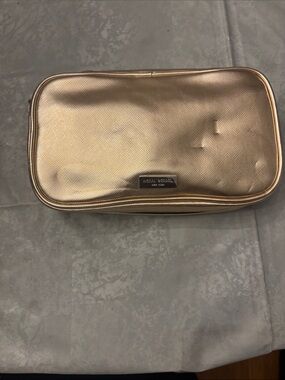 Henri Bendel Metallic Rose Gold Cosmetic Pouch